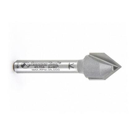 Carbide Tip V-Bit 90 Degree - 1/2 in Cutting x 1/4 in Shank ...